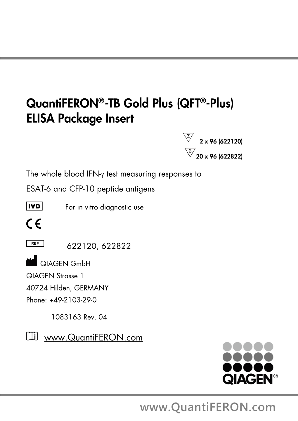 TB Gold Plus (QFT®-Plus) ELISA Package Insert