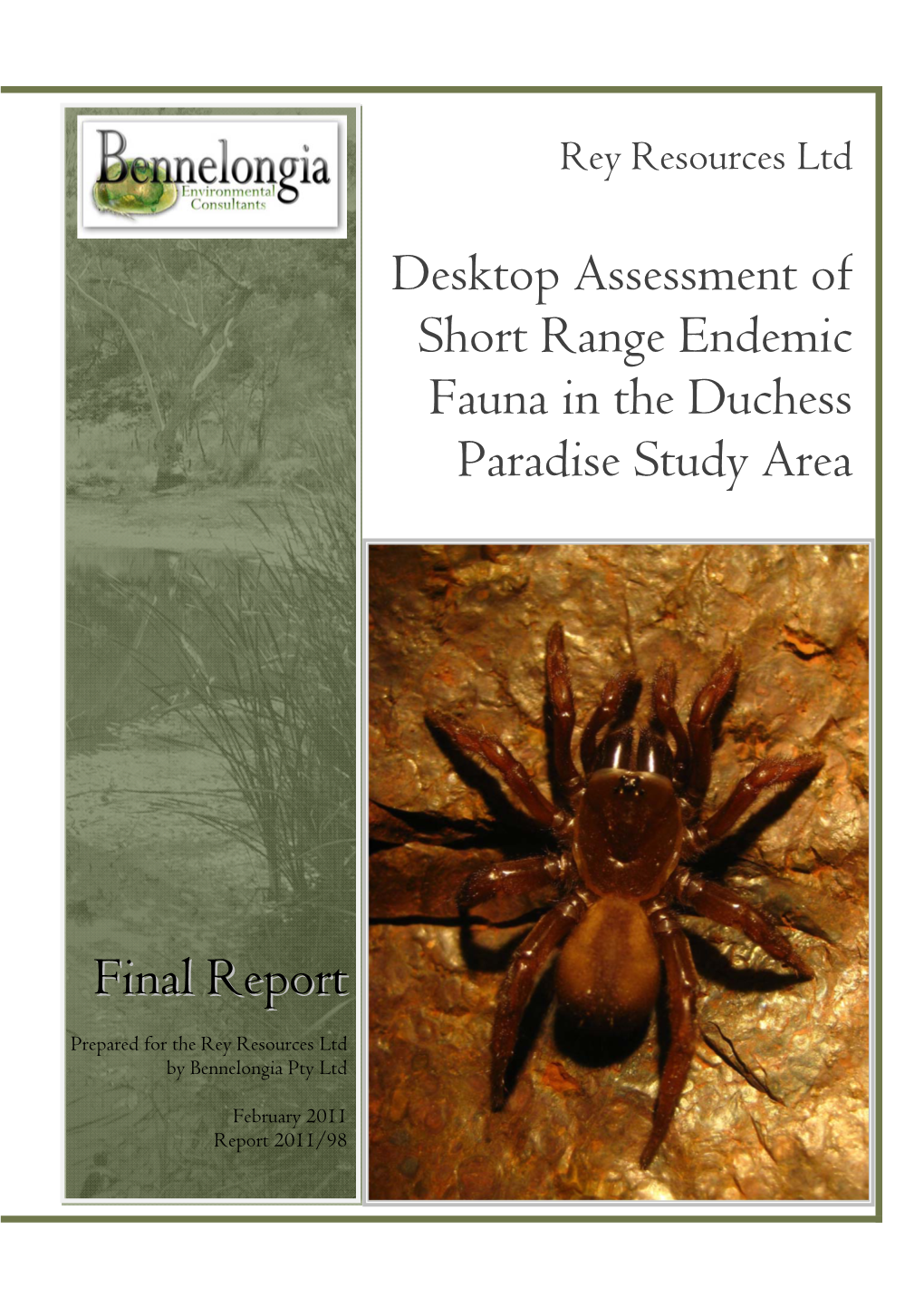 Desktop Assessment of Short Range Endemic Fauna in the Duchess Paradise Study Area