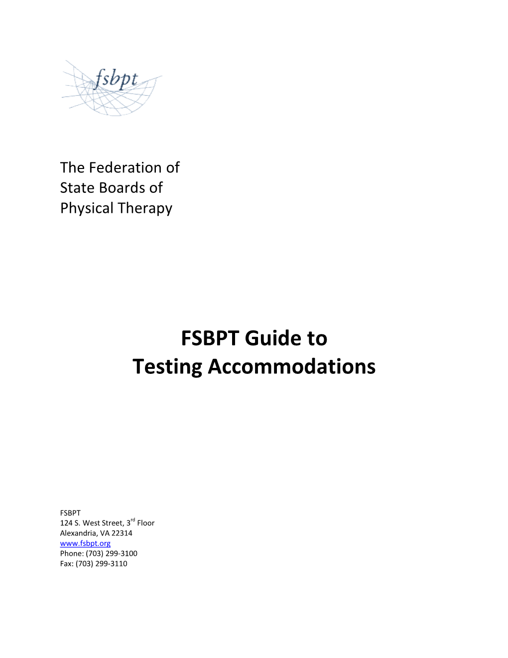 FSBPT Guide to Testing Accommodations