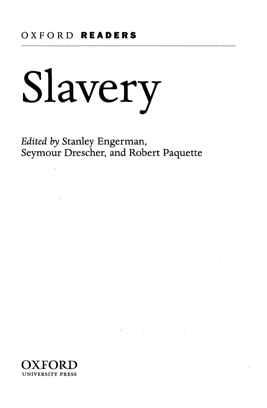 OXFORD READERS Slavery