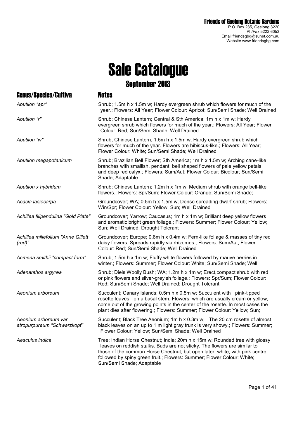 Sale Catalogue