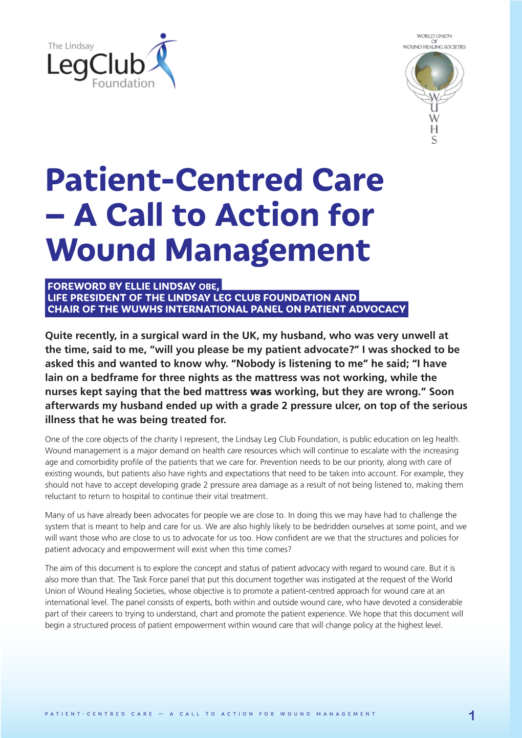 Patient-Centred Care – a Call to Action for Wound Management