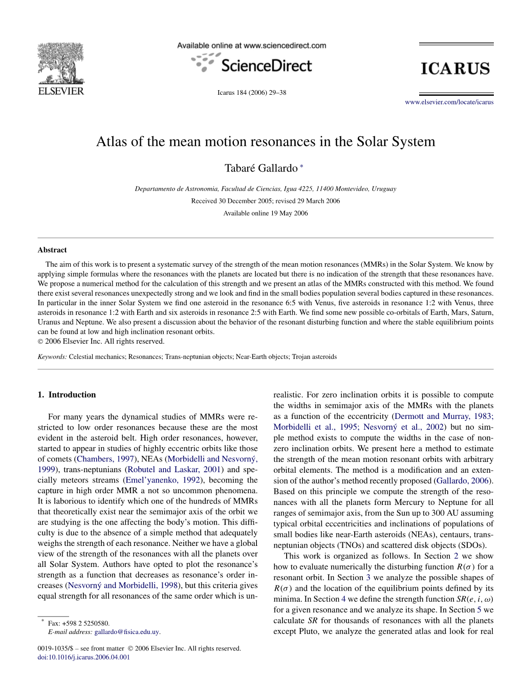 Atlas of the Mean Motion Resonances in the Solar System