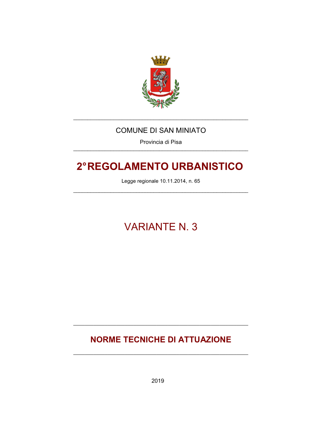 2° Regolamento Urbanistico Variante N. 3