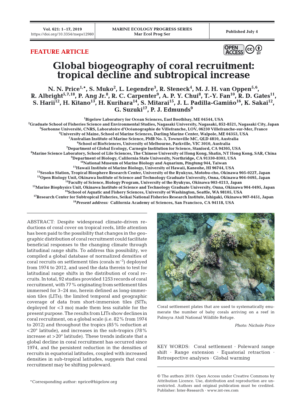 MARINE ECOLOGY PROGRESS SERIES Published July 4 Mar Ecol Prog Ser