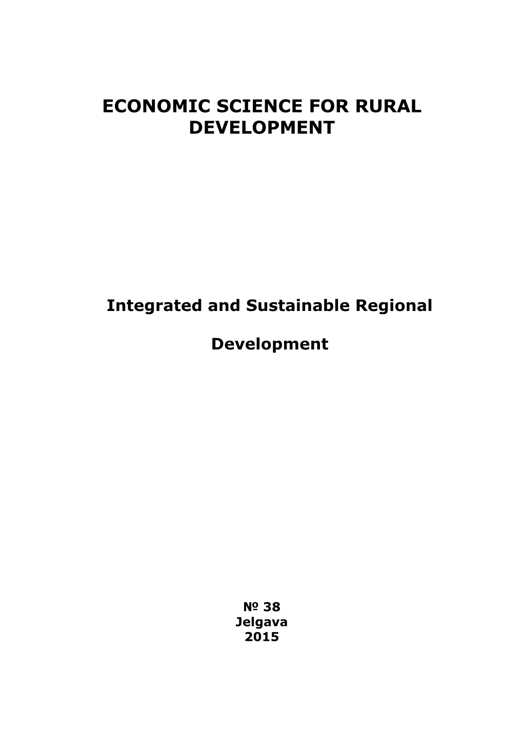 Economic Science for Rural Development