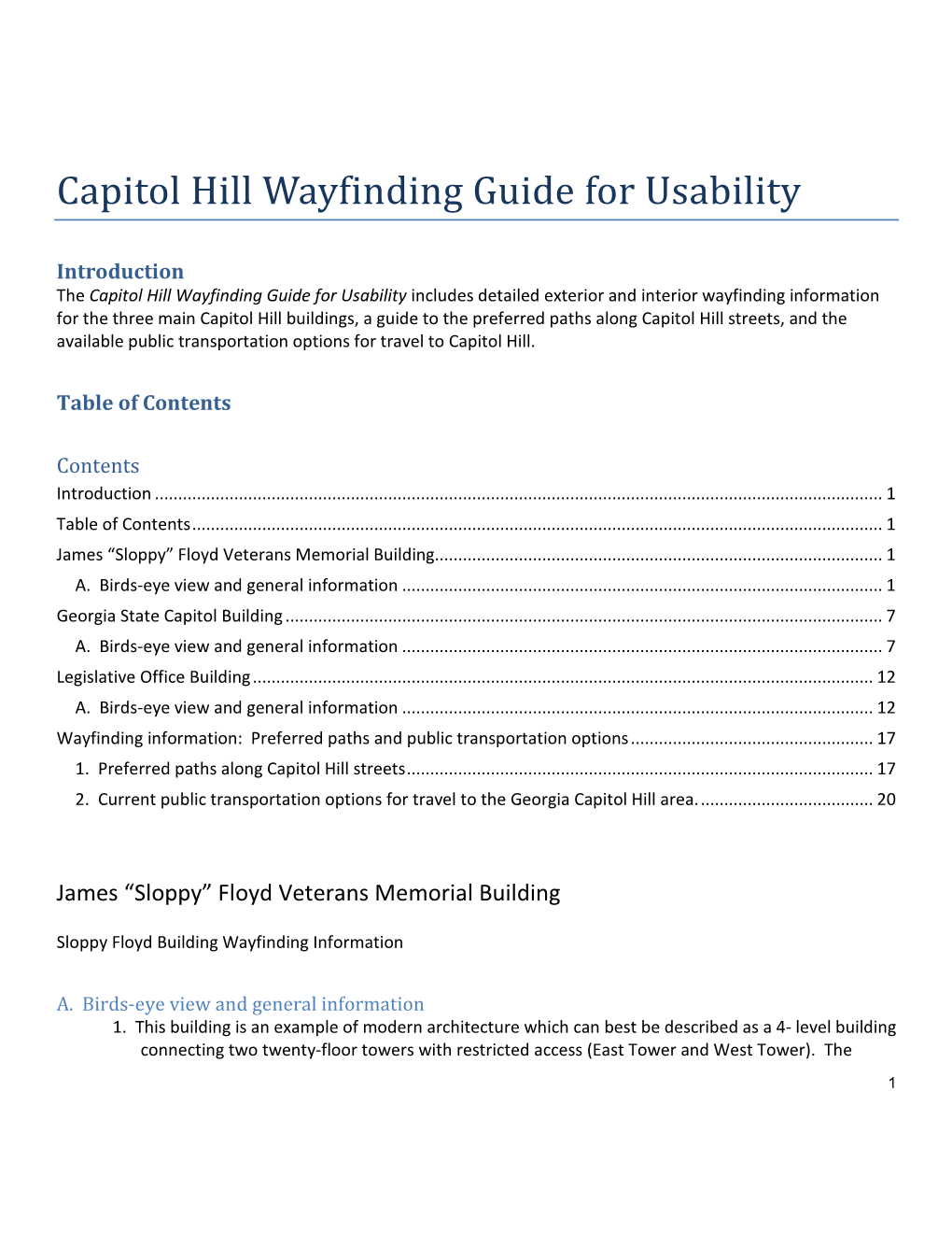 Capitol Hill Wayfinding Guide for Usability