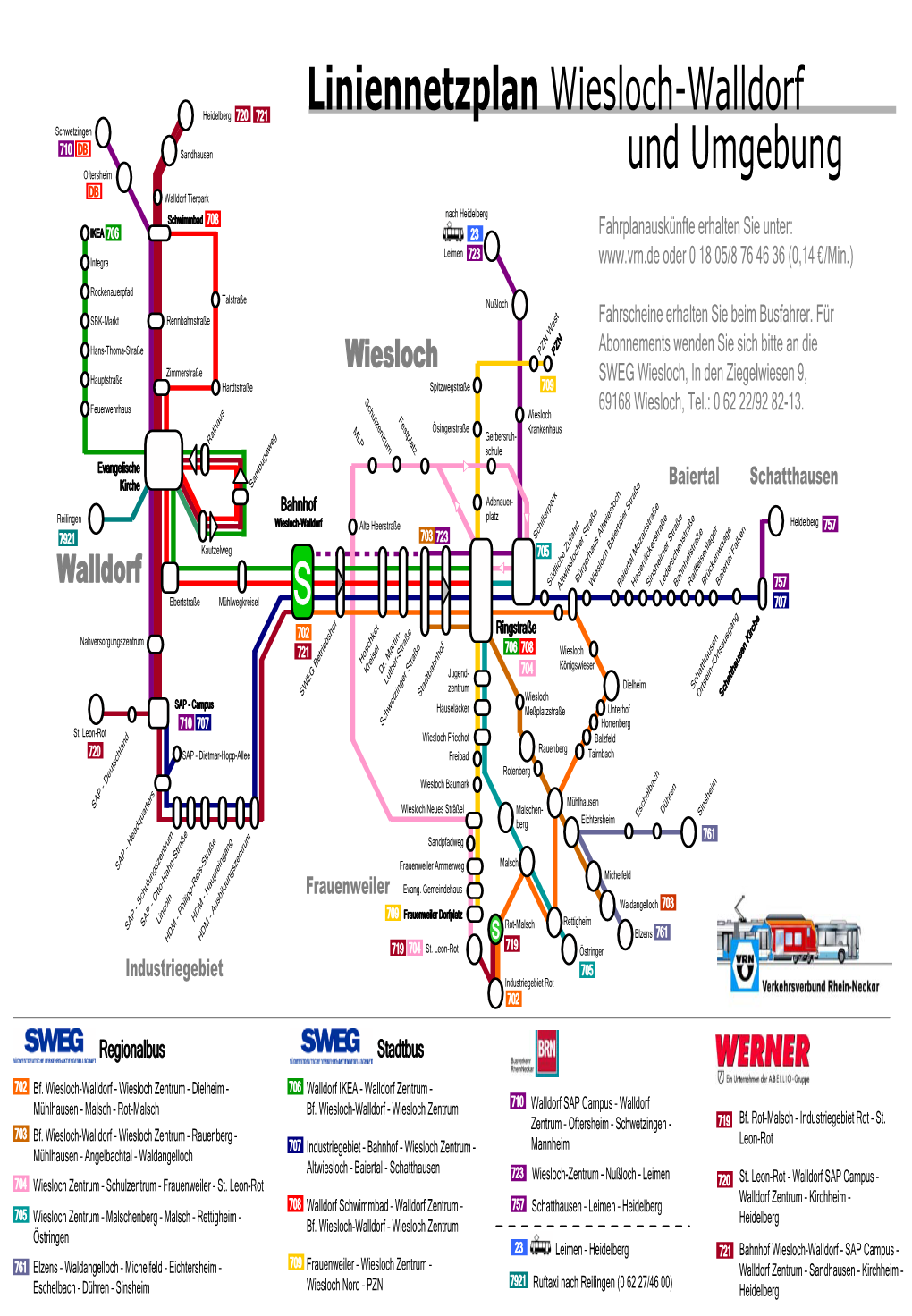 Liniennetzplan Wiesloch-Walldorf Und Umgebung S