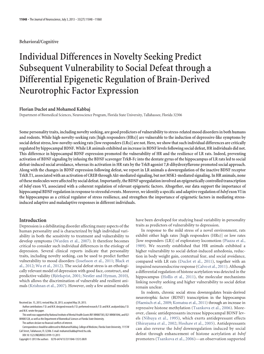 Individual Differences in Novelty Seeking Predict