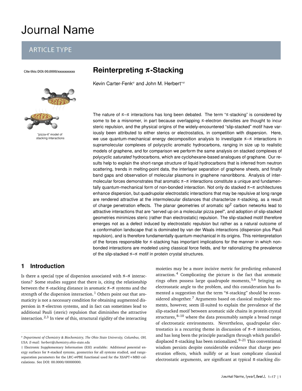 Reinterpreting Π-Stacking