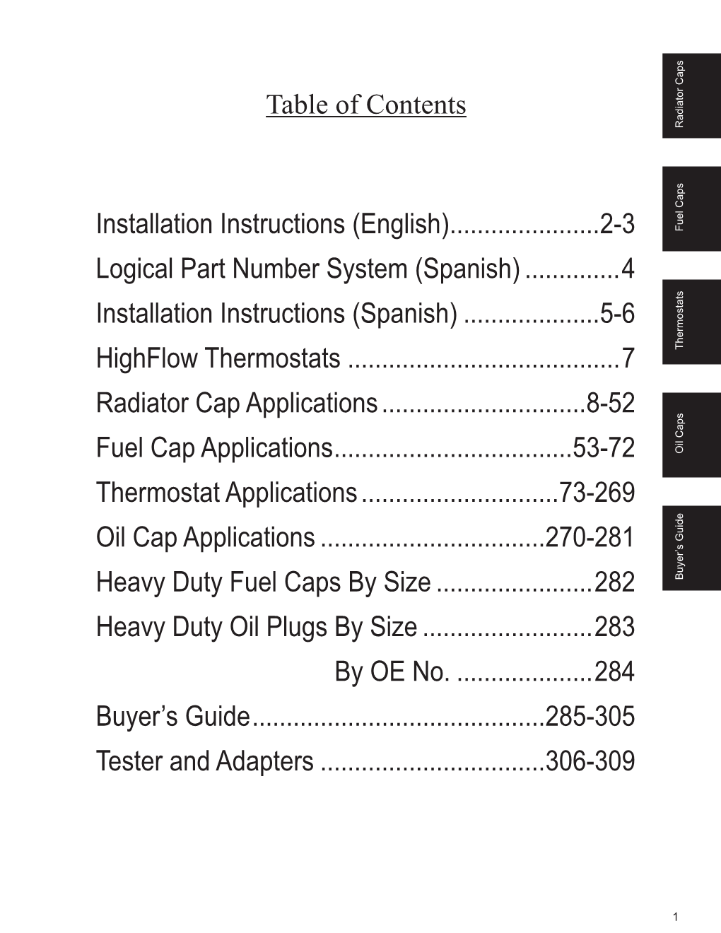 Table of Contents Installation Instructions