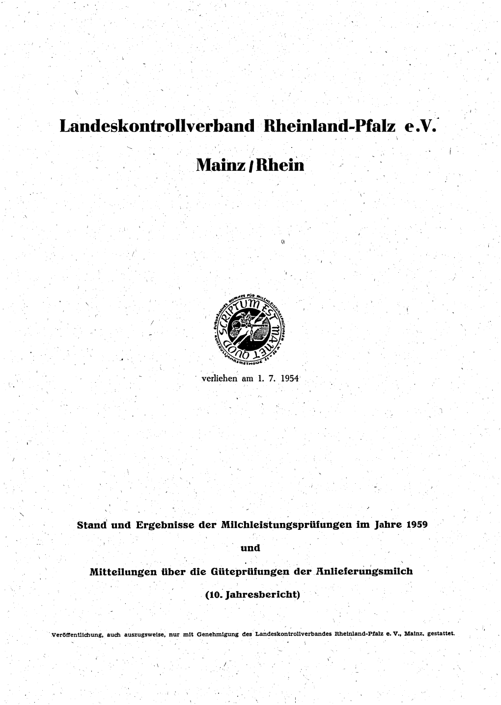 Ländeskontrollverband Rheinland-Pfalz E.V. Mainz / Rhein