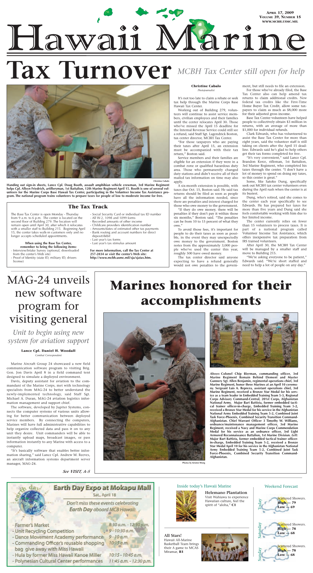 Marines Honored for Their Accomplishments