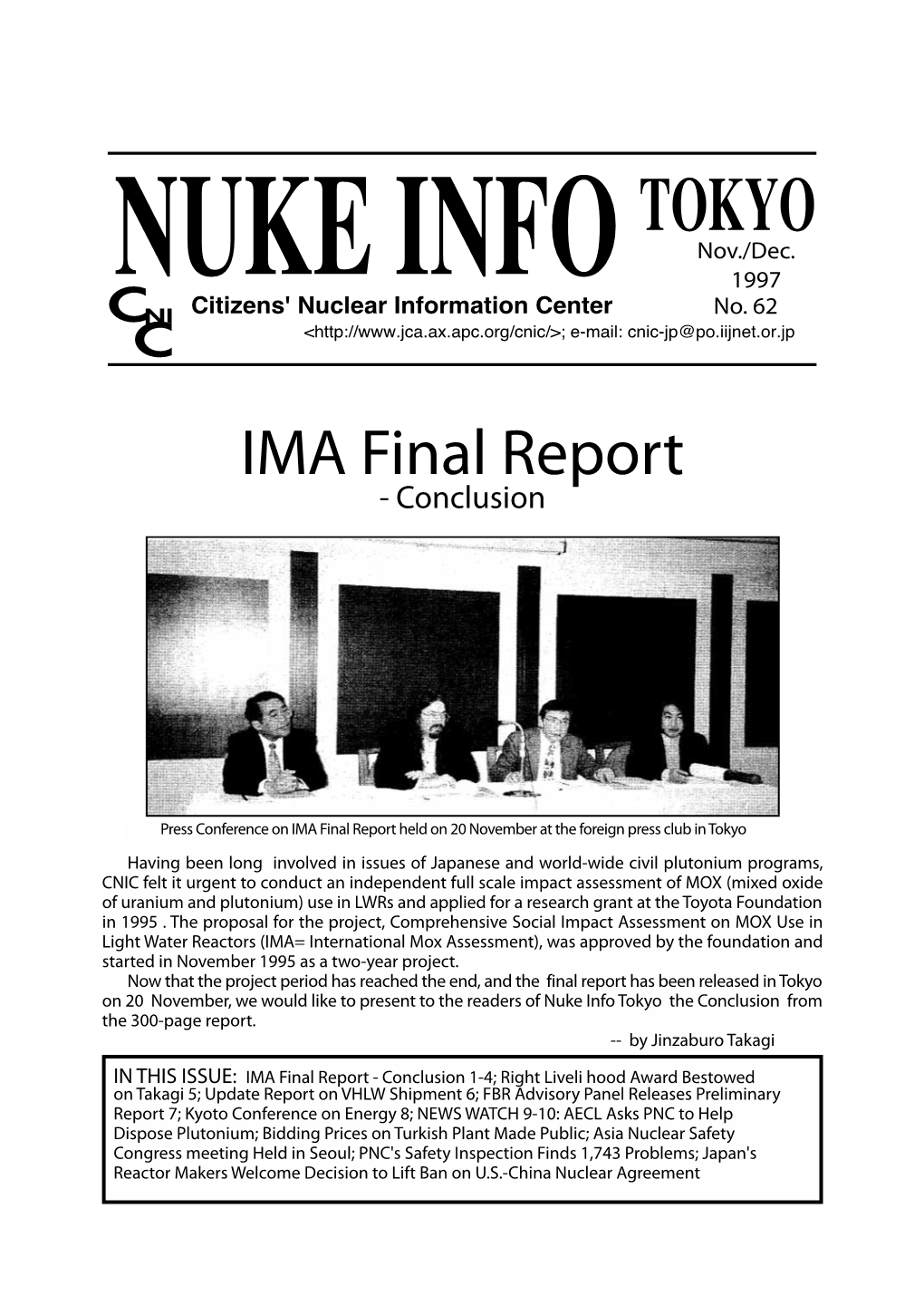 Nuke Info Tokyo the Conclusion from the 300-Page Report