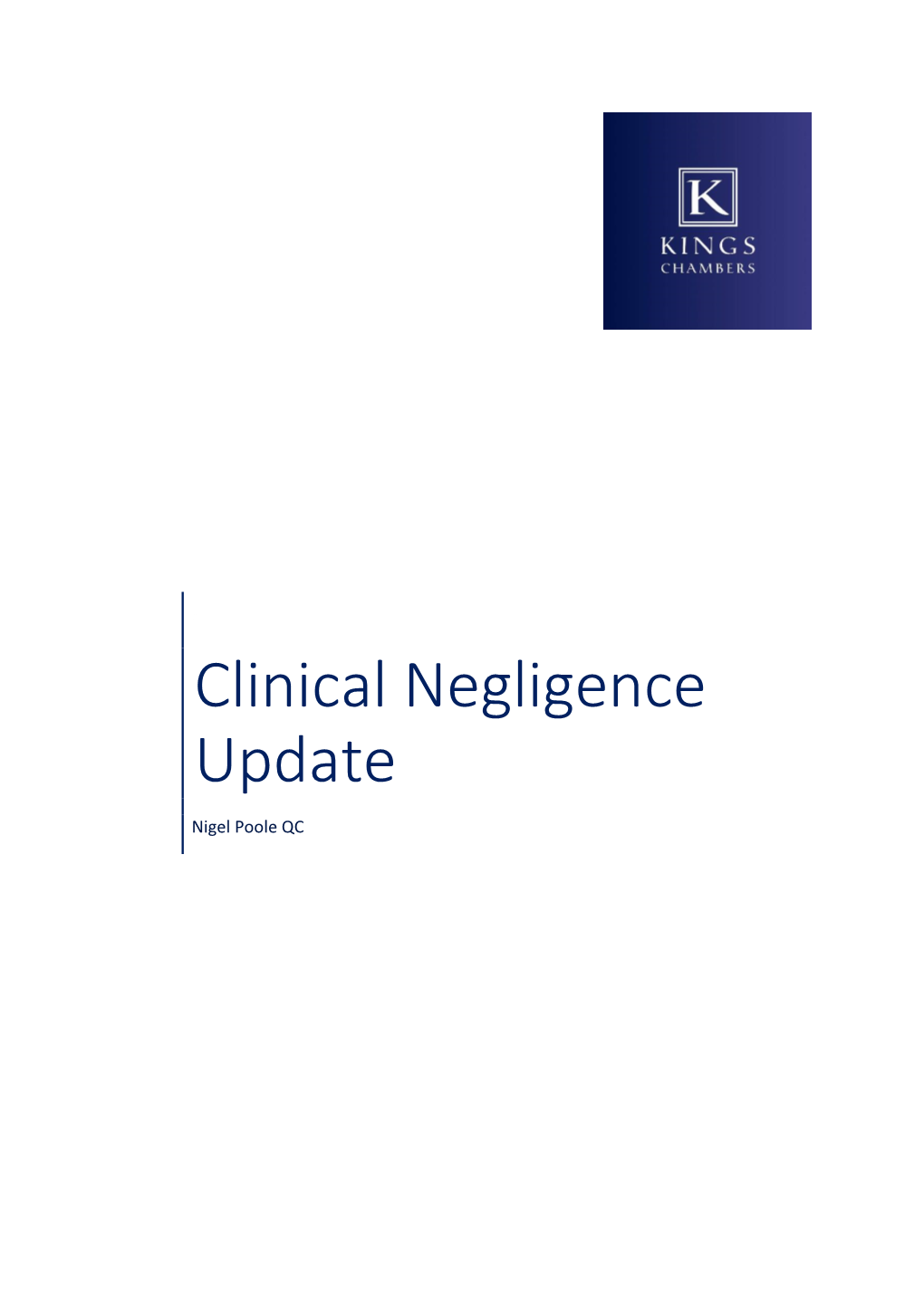 Clinical Negligence Update