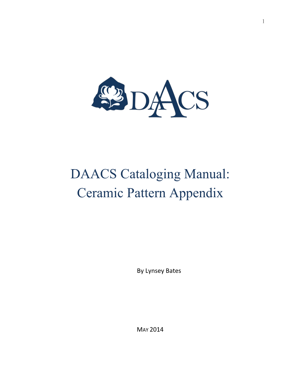 DAACS Cataloging Manual: Ceramic Pattern Appendix