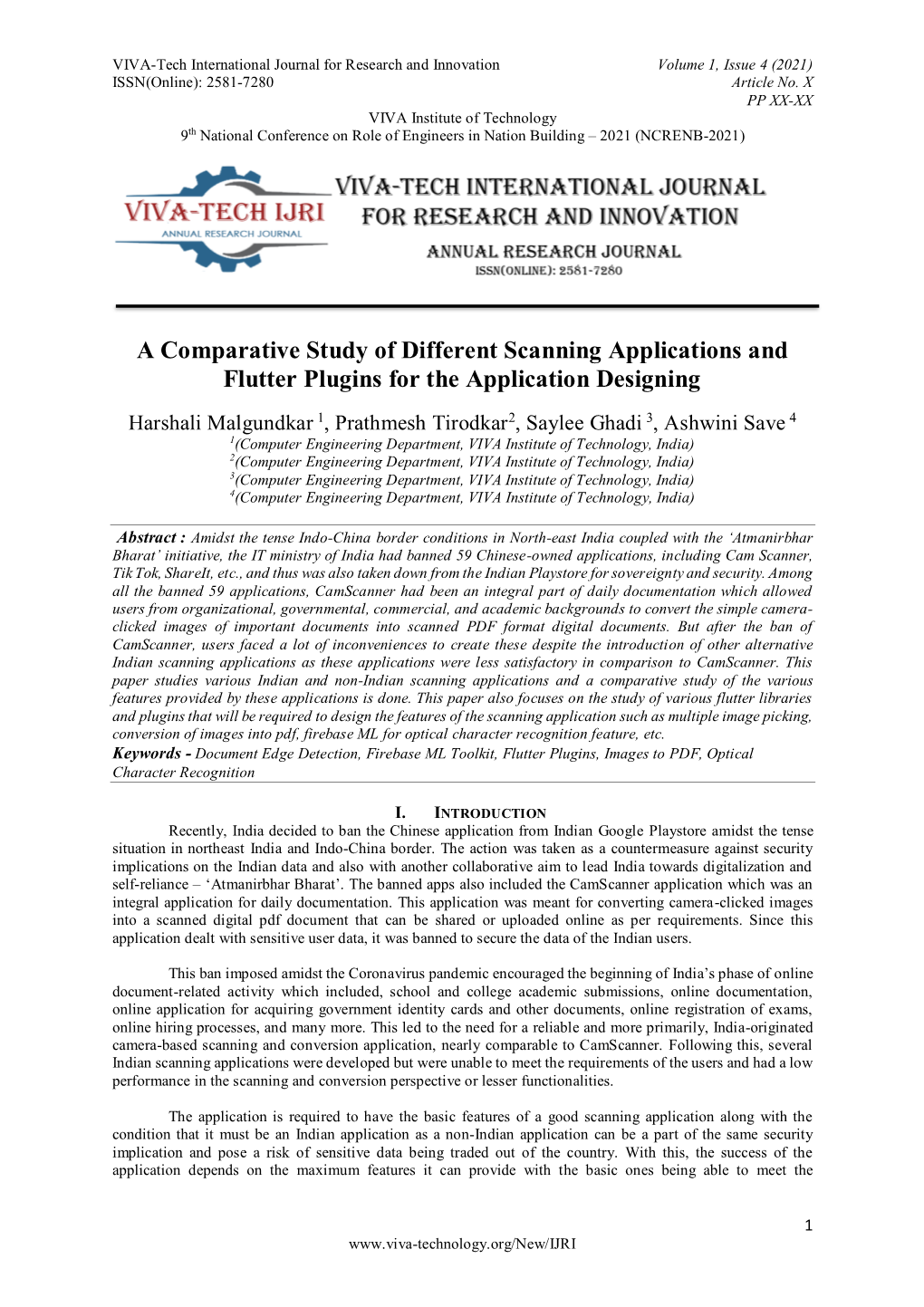 A Comparative Study of Different Scanning Applications and Flutter Plugins for the Application Designing