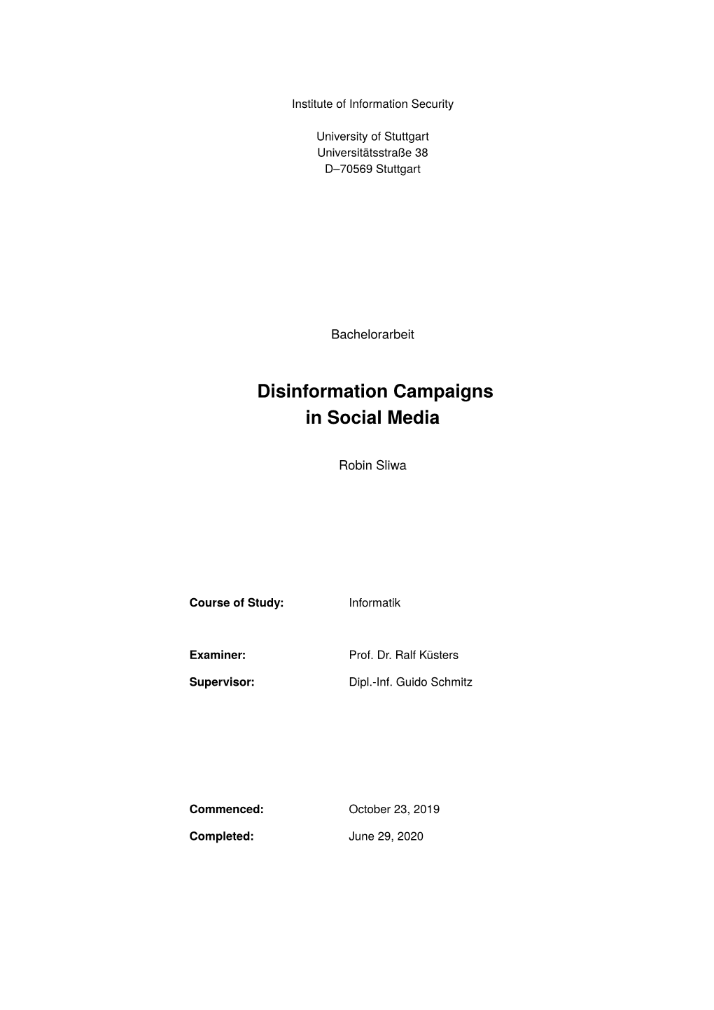 Disinformation Campaigns in Social Media