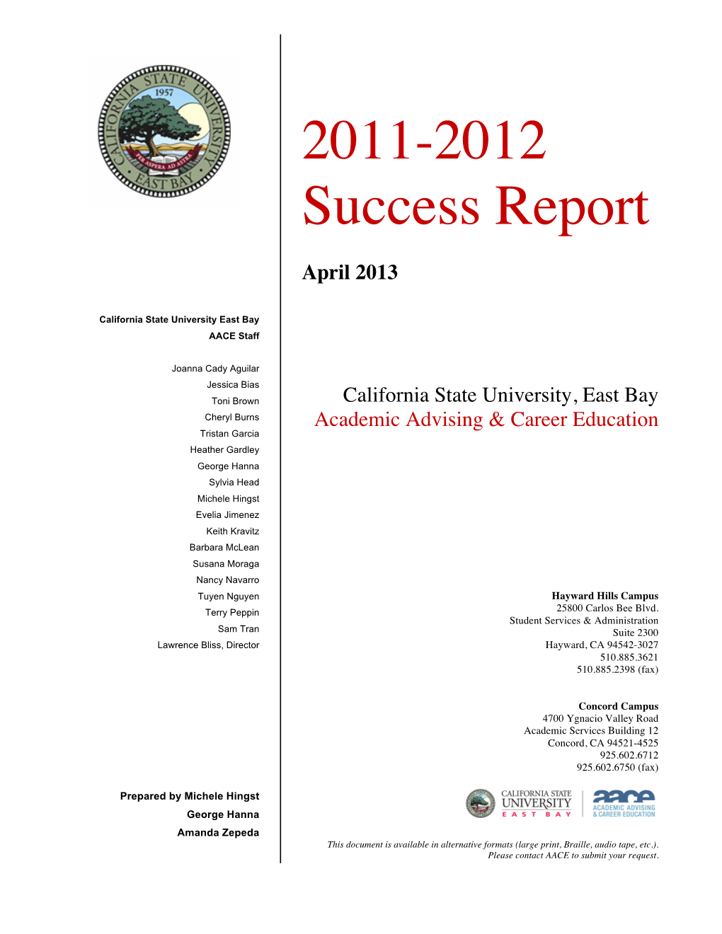 2011-2012 Success Report