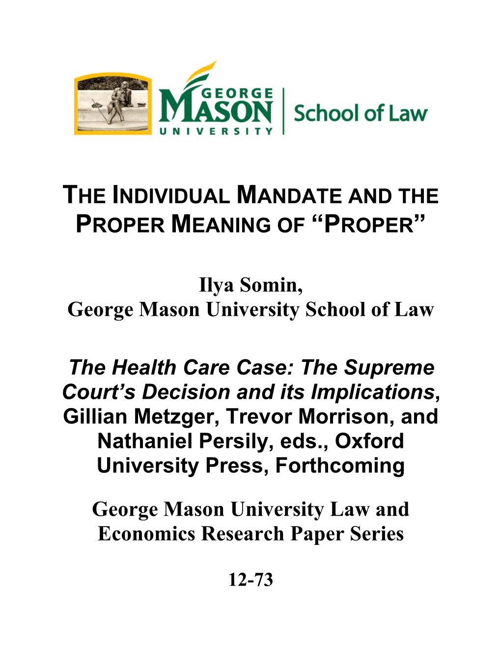 Ilya Somin, George Mason University School of Law