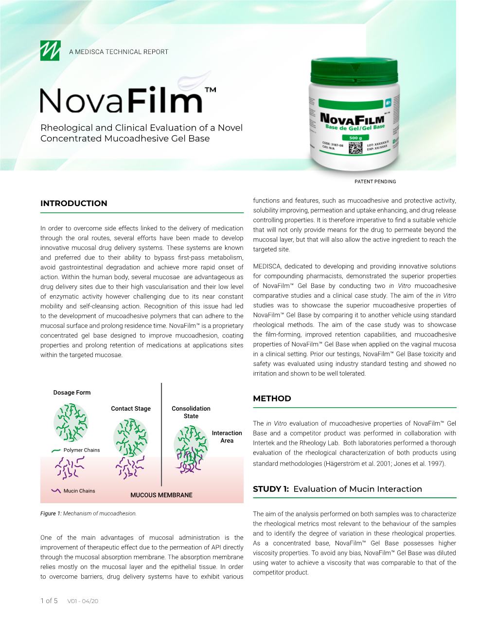 Rheological and Clinical Evaluation of a Novel Concentrated Mucoadhesive Gel Base