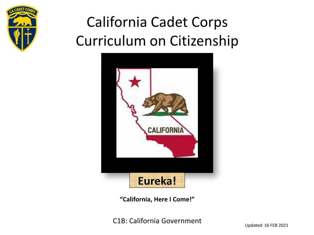 California Cadet Corps Curriculum on Citizenship