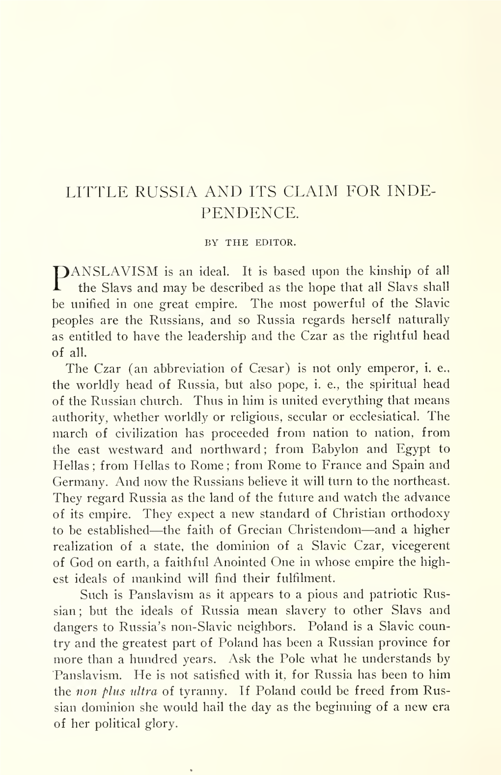 Little Russia and Its Claim for Independence. 351