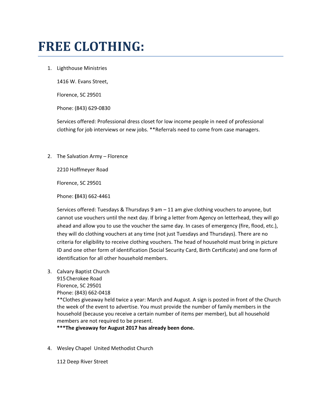 Free Clothing