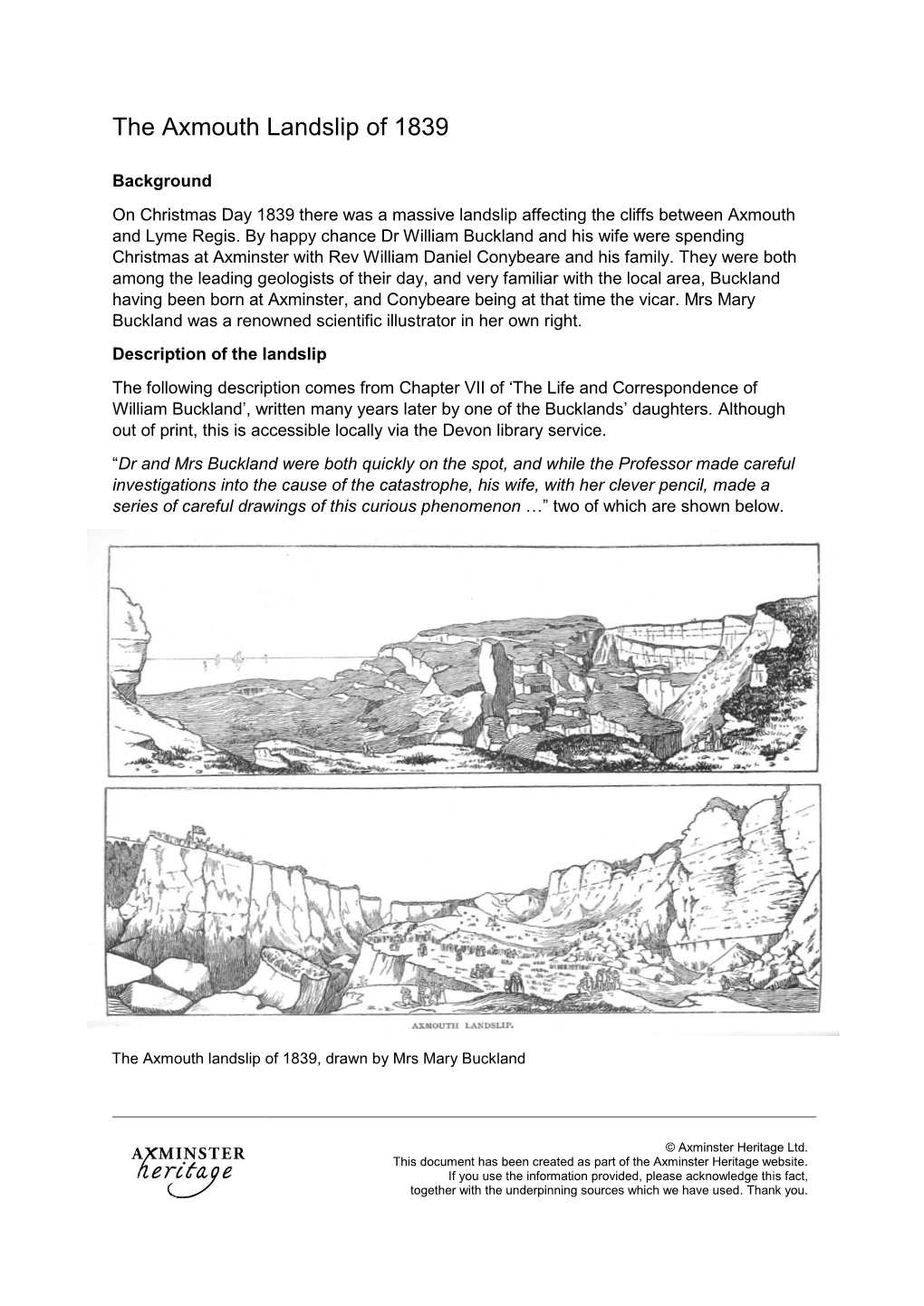 The Axmouth Landslip of 1839