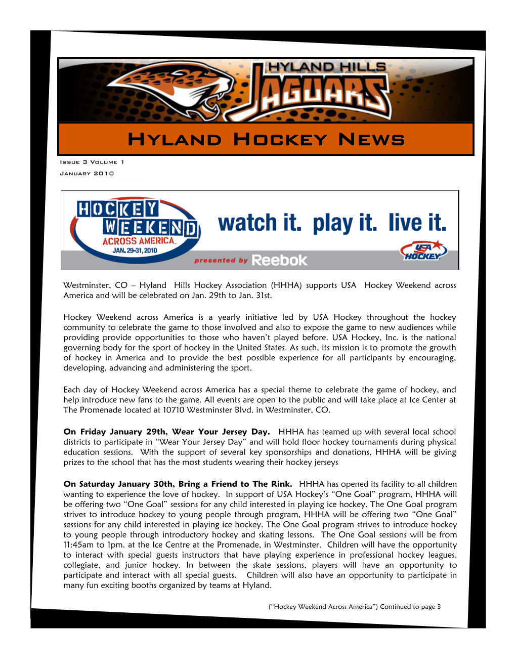 Hyland Hockey News