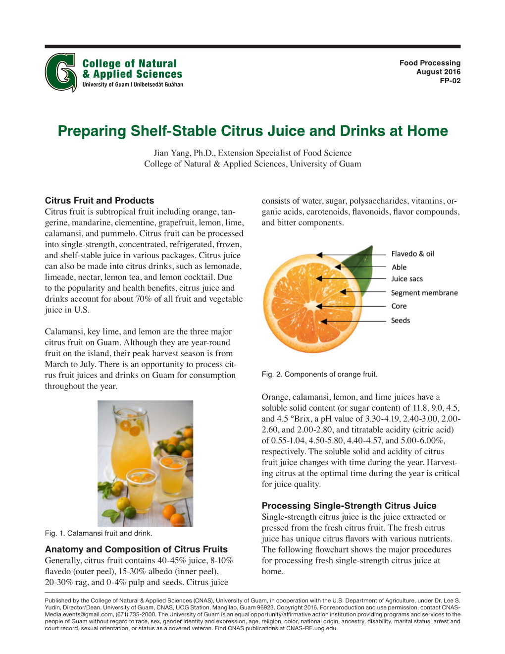 Preparing Shelf-Stable Citrus Juice and Drinks at Home