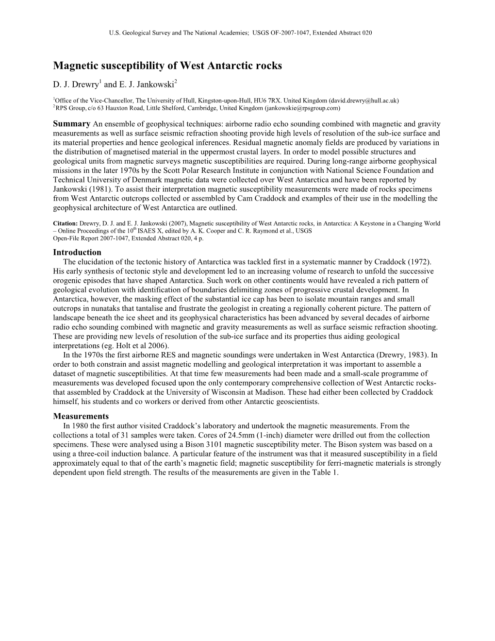 USGS Open-File Report 2007-1047 Extended Abstract