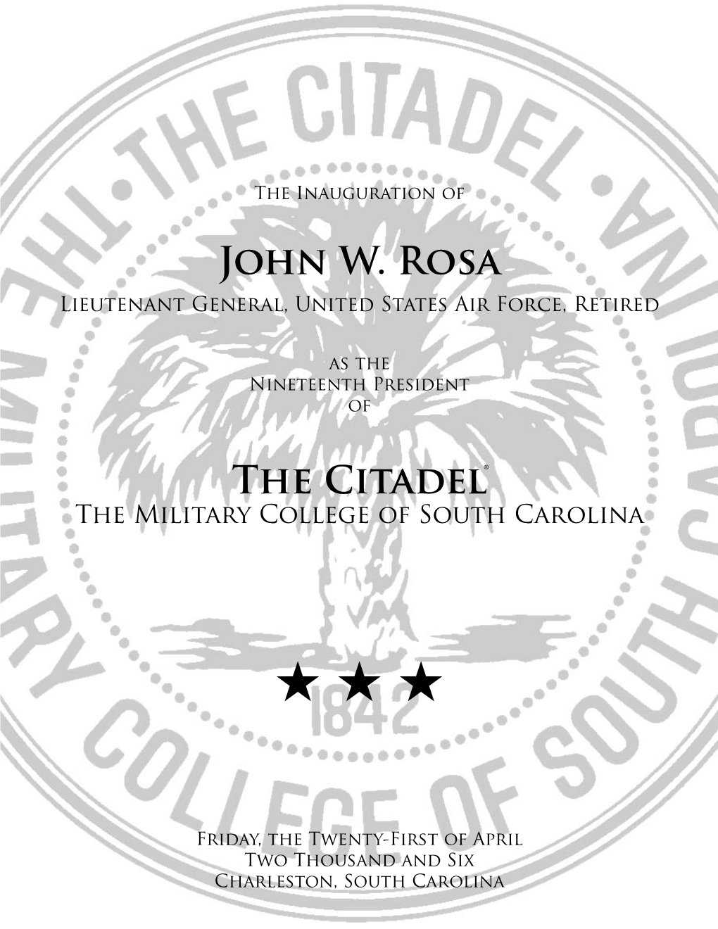 John W. Rosa the Citadel