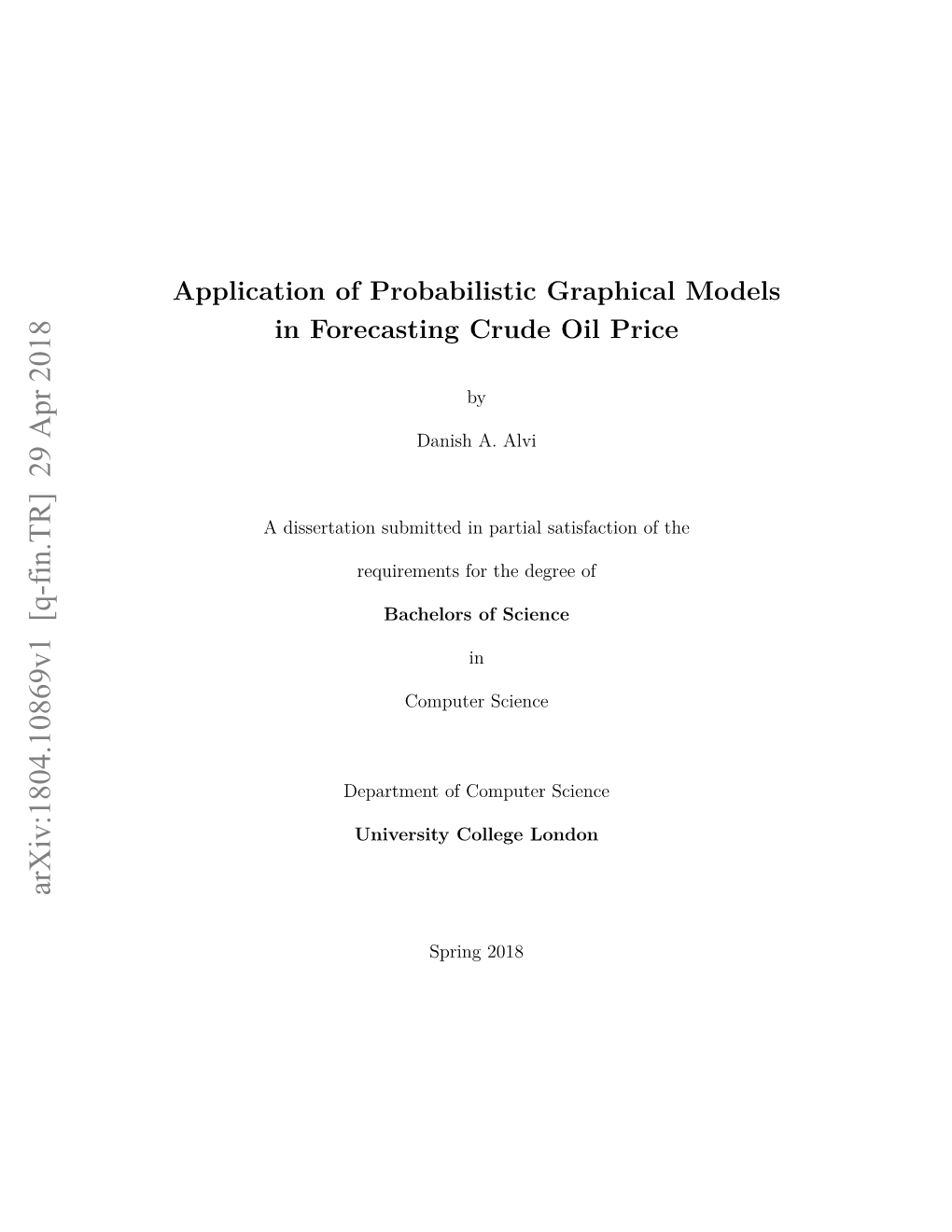 Application of Probabilistic Graphical Models in Forecasting Crude Oil Price