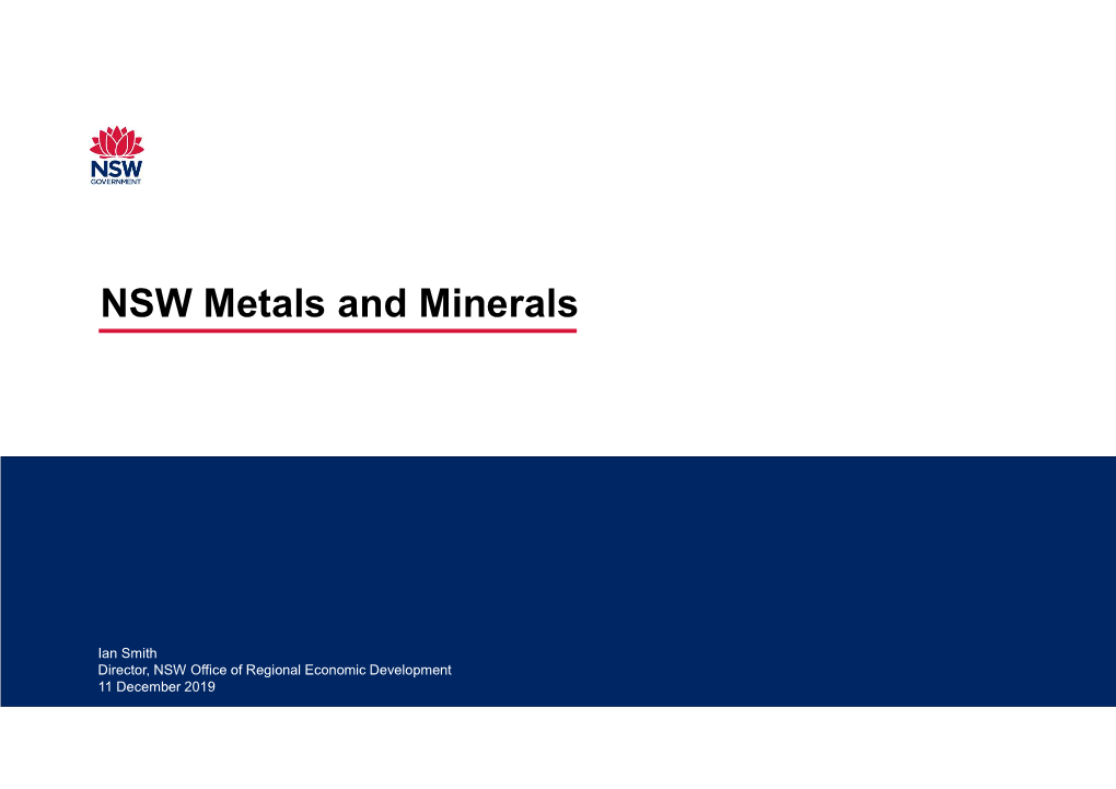 NSW Metals and Minerals