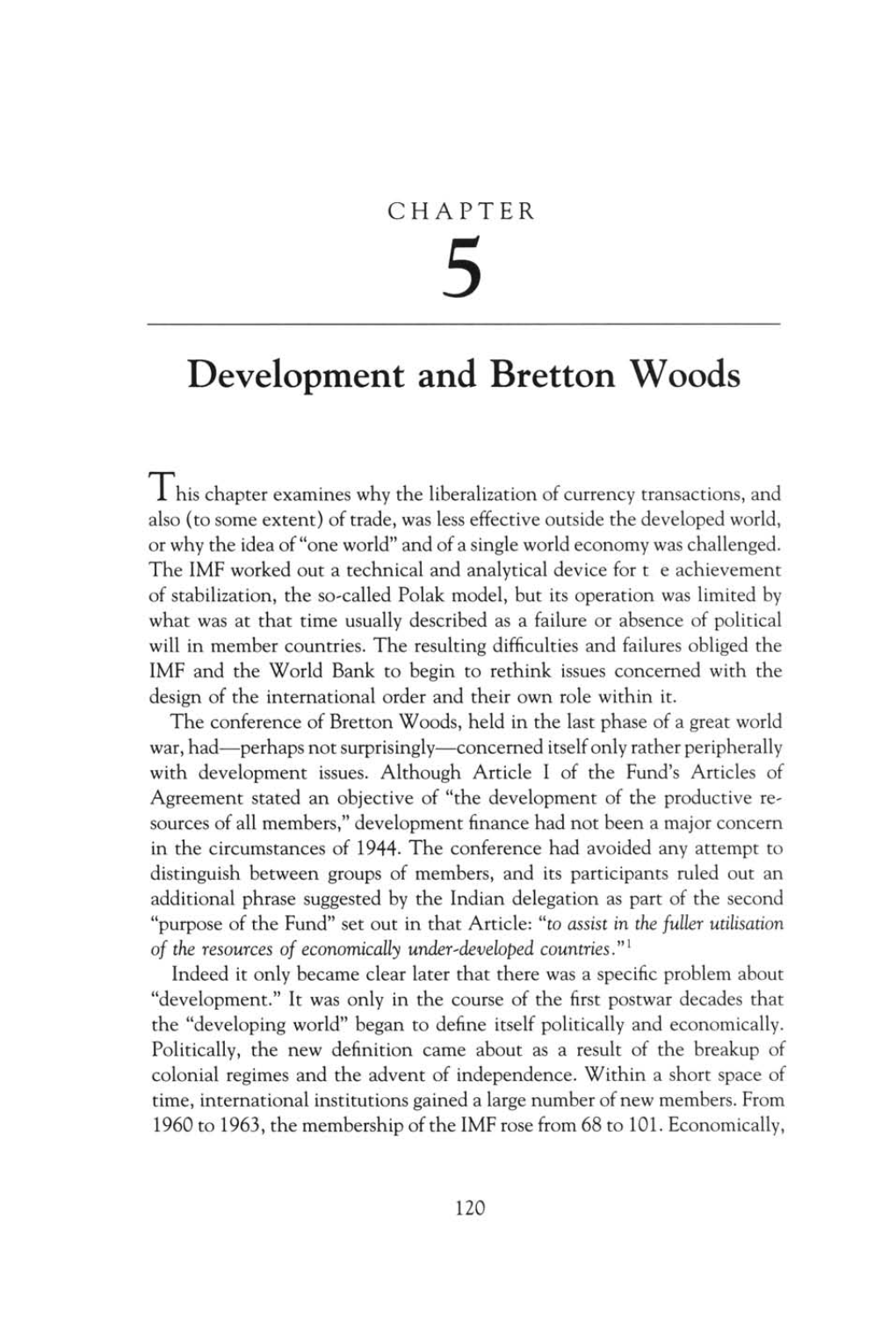 Development and Bretton Woods