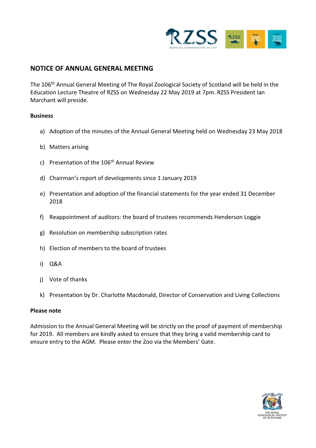 Notice of Annual General Meeting