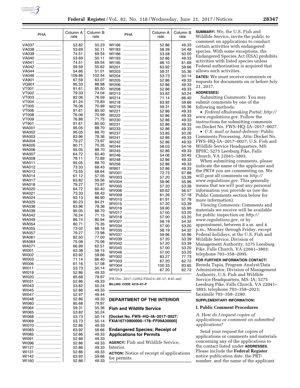 Federal Register/Vol. 82, No. 118/Wednesday, June 21, 2017