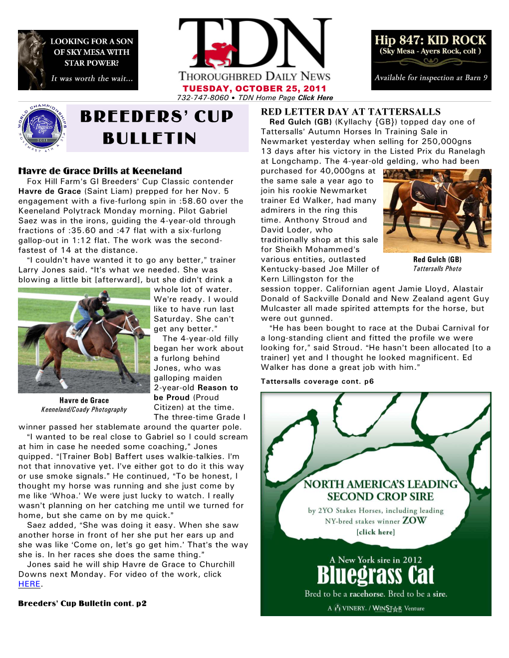 Breeders' Cup Bulletin