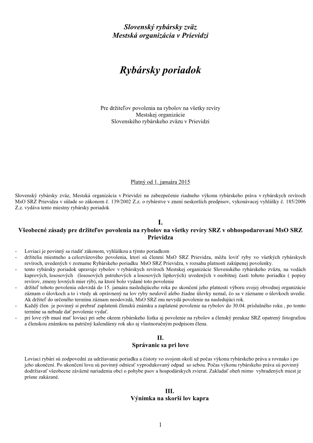 Slovenský Rybársky Zväz Mestská Organizácia V Prievidzi