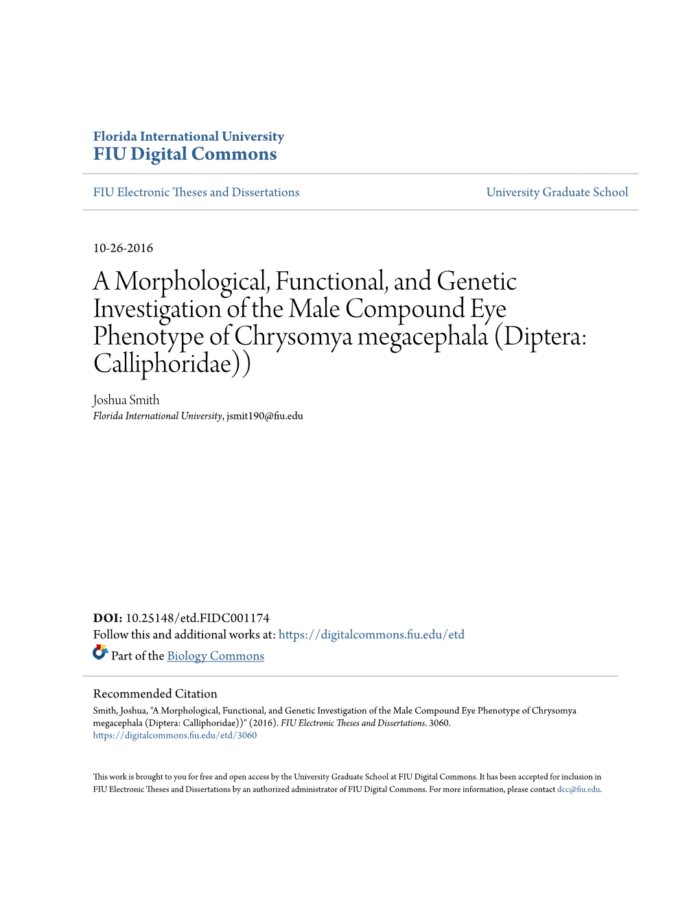 A Morphological, Functional, and Genetic