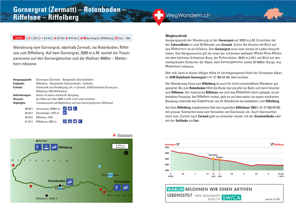 Gornergrat (Zermatt) – Rotenboden – Riffelsee – Riffelberg