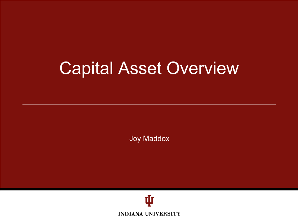 Capital Asset Overview