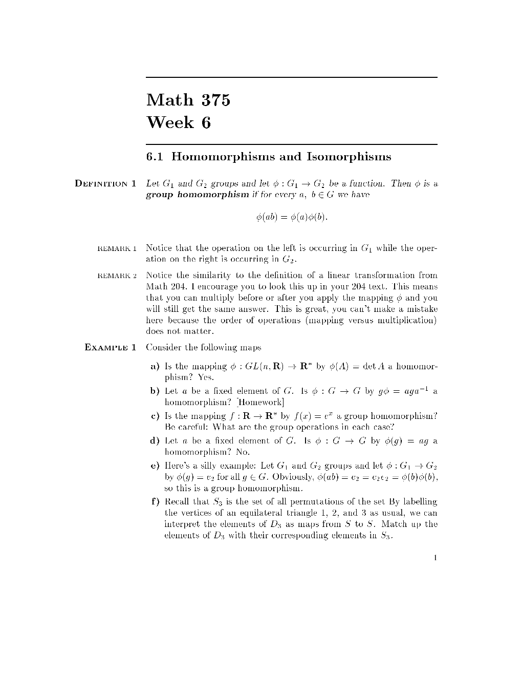 Math 375 Week 6