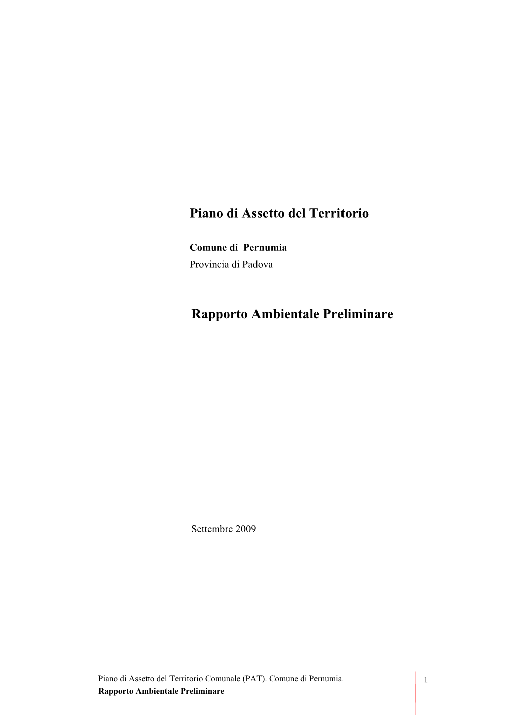 Piano Di Assetto Del Territorio Rapporto Ambientale Preliminare