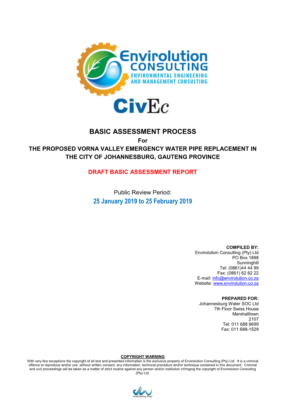 BASIC ASSESSMENT PROCESS 25 January 2019 to 25 February 2019