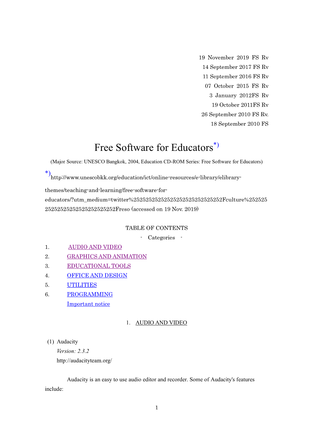 Free Software for Educators*)