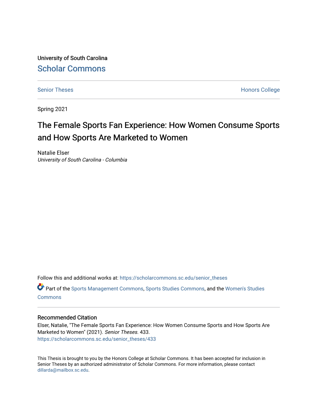 The Female Sports Fan Experience: How Women Consume Sports and How Sports Are Marketed to Women