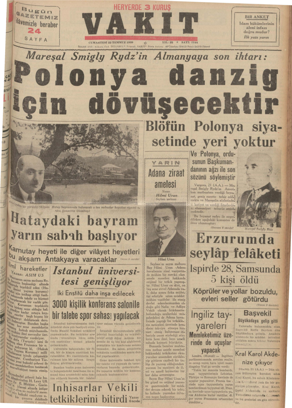 Blöfün Polonya Siya- Setinde Yeri Yoktur Erzurumda Seyl8p Felaketi