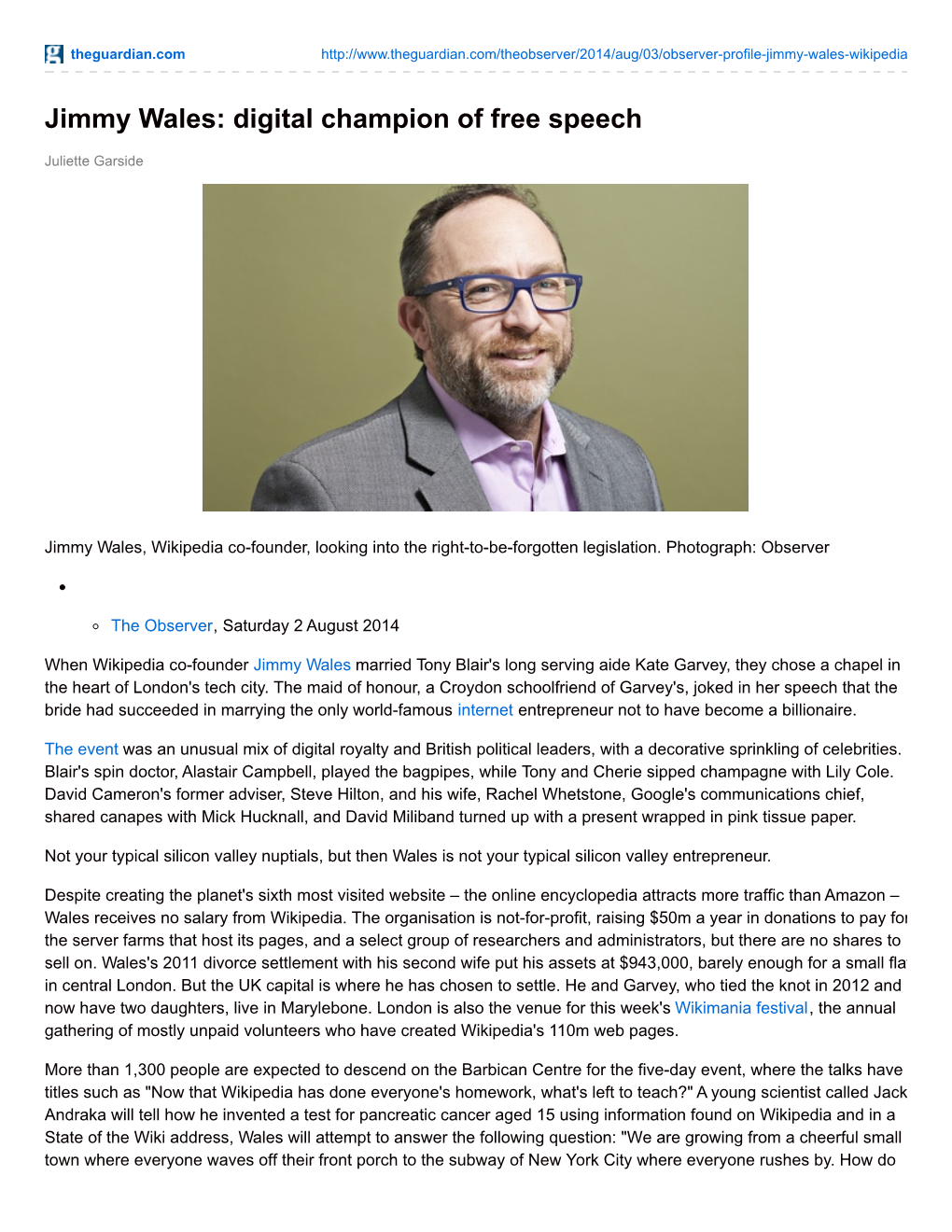 Jimmy Wales: Digital Champion of Free Speech